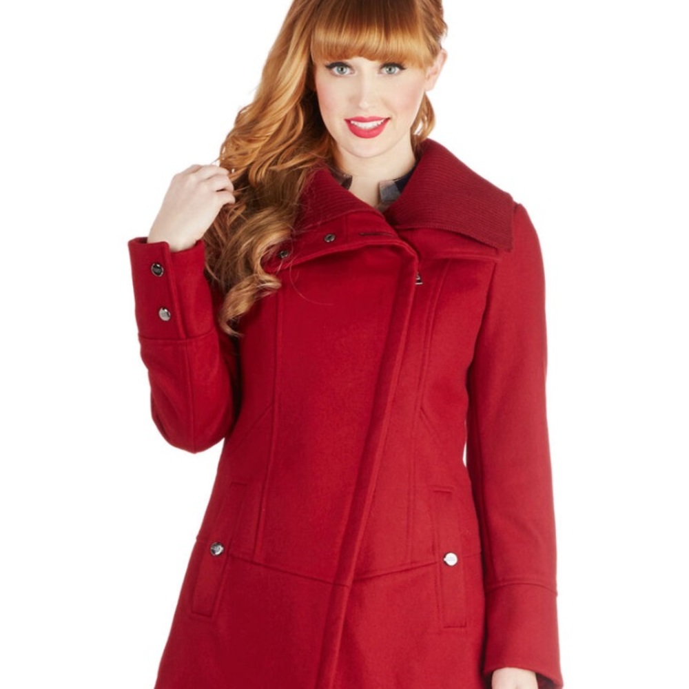Steve Madden Red Pea Coat